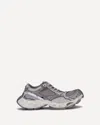 Balenciaga Multicolor Synthetic Leather And Mesh Stapler Sneakers In Gold
