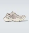 Balenciaga Multicolor Synthetic Leather And Mesh Stapler Sneakers In Beige