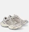 Balenciaga Multicolor Synthetic Leather And Mesh Stapler Sneakers In Grey