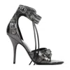 BALENCIAGA STEEL GREY SILVER SHEEP LEATHER CAGOLE H110 SANDALS