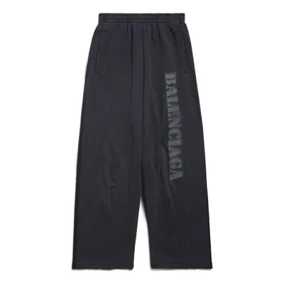 Balenciaga Stencil Type Baggy Sweatpants 'black Grey'