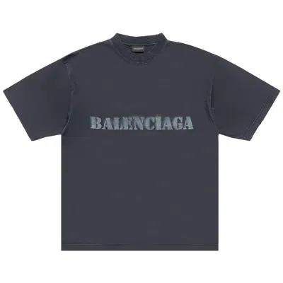 Pre-owned Balenciaga Stencil Type T-shirt Medium Fit 'black'