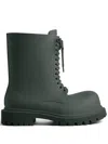 Balenciaga Dark Green Steroid Lace Up Boots In Green