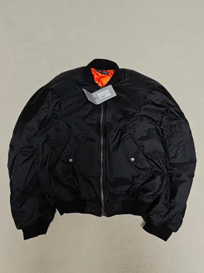 Pre-owned Balenciaga Steroid Mat Bomber Cotton Jacket -dmc In Black