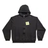 Balenciaga Sticky Note Zip-up Hoodie Medium Fit 'black Faded'