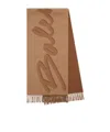 Balenciaga Fringed Printed Wool And Cashmere-blend Scarf In Beige