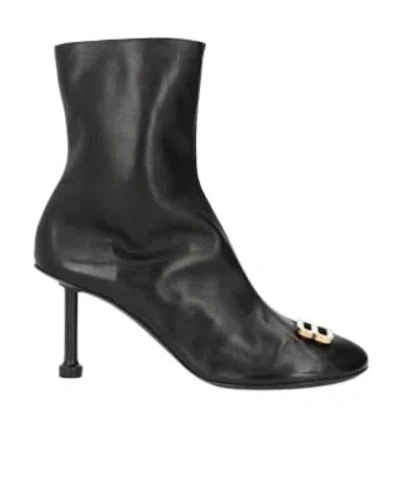 Balenciaga Stiletto Heel Ankle Boots In Black