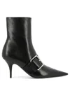 Balenciaga Women Leather Ankle Boots With Maxi Buckle In Black