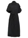 Balenciaga Stole Trench Coat Belted Waist In Black