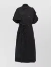 Balenciaga Stole Trench Coat Belted Waist In Black