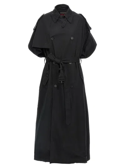 BALENCIAGA STOLE TRENCH COAT COATS AND TRENCH COATS BLACK