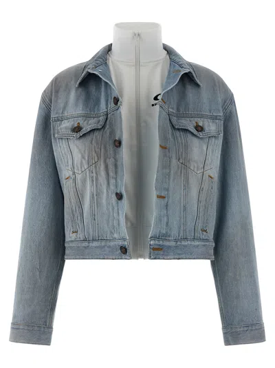 Balenciaga Double Layer Jacket In Light Blue