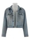 Balenciaga Stonewashed Double-layer Jacket In Blue