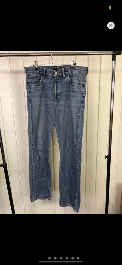Pre-owned Balenciaga Straight Archetype Ss18 Jeans In Blue