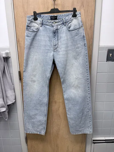 Pre-owned Balenciaga Straight Leg Jeans In Blue