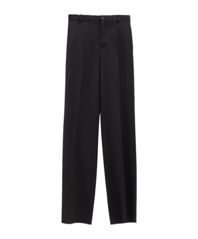 Balenciaga Straight-leg Tailored Wool Trousers In Black