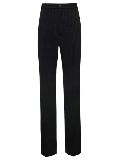 Balenciaga Straight Leg Trousers In Black