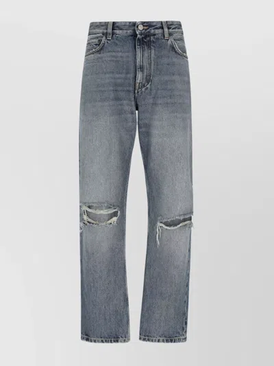 BALENCIAGA STRAIGHT LEG TROUSERS DISTRESSED DETAILING