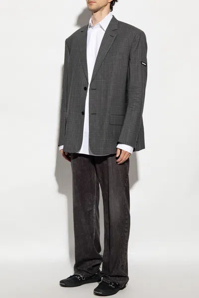 Balenciaga Straight Leg Trousers In Grey