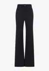 Balenciaga Straight Fit Stretch Wool Twill Tailored Pants In Black