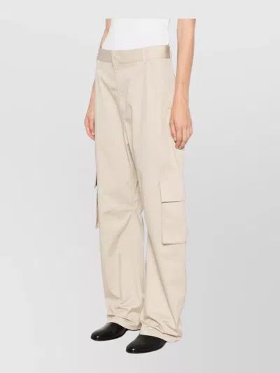 Balenciaga Straight Pants Regular Fit Silk Nylon Blend In Neutral