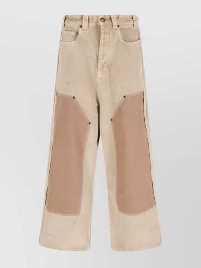 Balenciaga Straight Trousers Contrast Panels In White