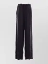Balenciaga Straight Trousers With Button Detail And Drawstring Waist In Purple