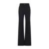 Balenciaga Straight Fit Stretch Wool Twill Tailored Pants In Black