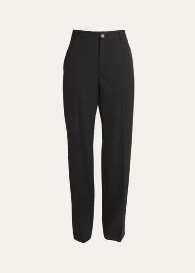 Balenciaga Straight Wool Tuxedo Pants In Black