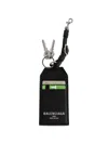 Balenciaga Strap Leather Cardholder In Black