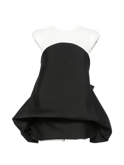 Balenciaga Strapless Balloon Mini Dress In Black