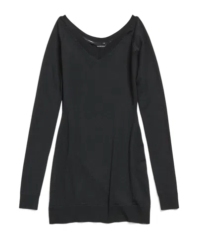 Balenciaga Strapless Mini Dress In Black