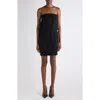 Balenciaga Strapless Tracksuit Minidress In Black