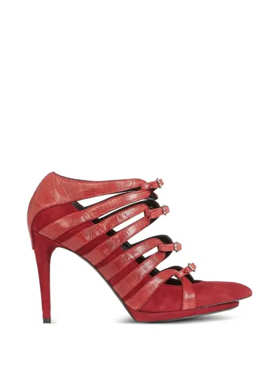 Pre-owned Balenciaga Strappy Leather Pumps In Red