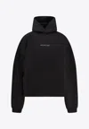Balenciaga Logo Embellished Cropped Hoodie In Black