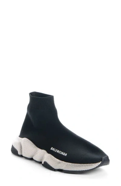 Balenciaga Strass Speed 2.0 Sneaker In Black