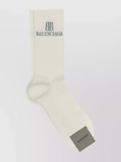 Balenciaga White Stretch Cotton Blend Socks