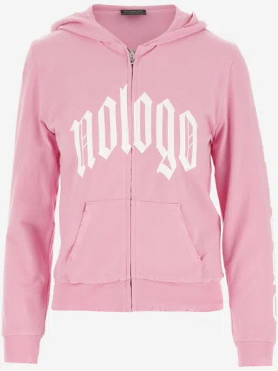 BALENCIAGA STRETCH COTTON HOODIE WITH SLOGAN PRINT