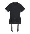 Balenciaga Lace Up Back Bow Detail T-shirt In Black