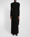 Balenciaga Padded Long Sleeve Velvet Gown In 1000 Black