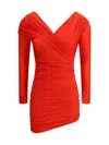 Balenciaga Stretch Jersey Draped Mini Dress Clothing In Red