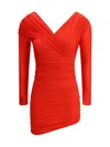 Balenciaga Draped Mini Dress In Red