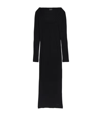 Balenciaga Stretch-jersey Maxi Dress In Black