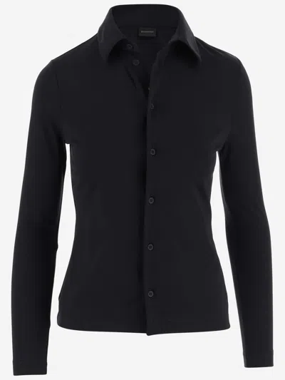 Balenciaga Stretch Jersey Shirt In Black