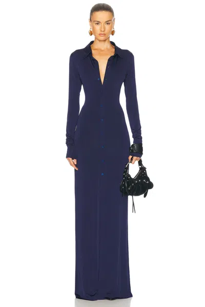 Balenciaga Stretch Maxi Dress In Marine Blue