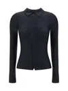 Balenciaga Satin Blouse With Opening In Black