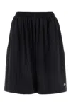 Balenciaga Black Stretch Nylon Bermuda Shorts