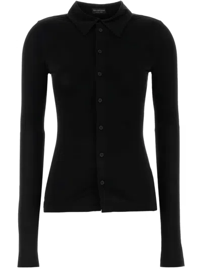 Balenciaga Stretch Tailored Shirt In Black