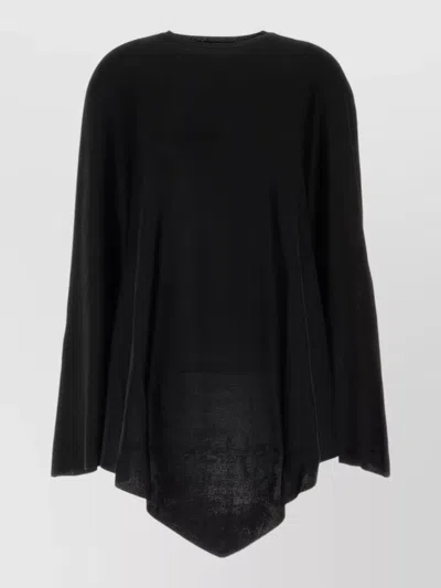 Balenciaga Stretch Viscose Blend Cape Asymmetric Hem In Black