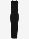 Balenciaga Stretch Viscose Long Dress In Black